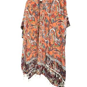 Bohemian Floral Kimono with Tassels